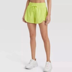 New! Womens high rise shorts with side pleats JoyLab acidic Green size XXL